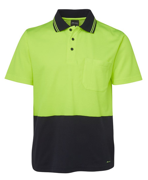 JBswear 6NCCS -JBs HI VIS S/S Non Cuff Cotton Back Polo